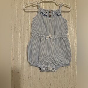 💕 (4/$15) Blue Striped Baby Romper